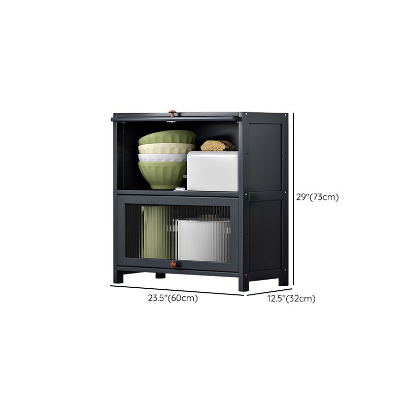 Contemporary Black Buffet Server Bamboo Dining Server for Kitchen Clearhalo 'buffet_sideboard' 'Buffets & Sideboards' 'furn' 'furn_buffet_sideboard' 'Furniture' 'Kitchen & Dining Furniture' 1200x1200_2d55f4d9-c6b1-4a79-9594-1a0baabd37b6