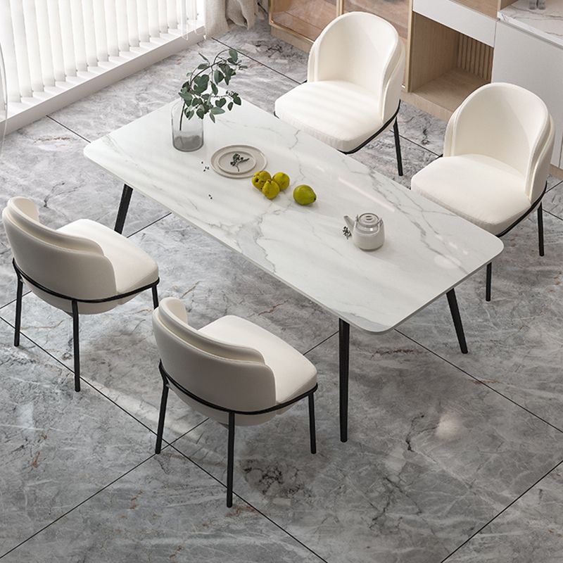 Industrial Iron Legs Dining Table Rectangle Stone Dining Table for Kitchen Clearhalo 'Dining Tables & Seating' 'Dining Tables' 'dining_table' 'furn' 'furn_dining_table' 'Furniture' 'Kitchen & Dining Furniture' 1200x1200_2d57c905-b2f9-432d-a375-e7286ffcfc34