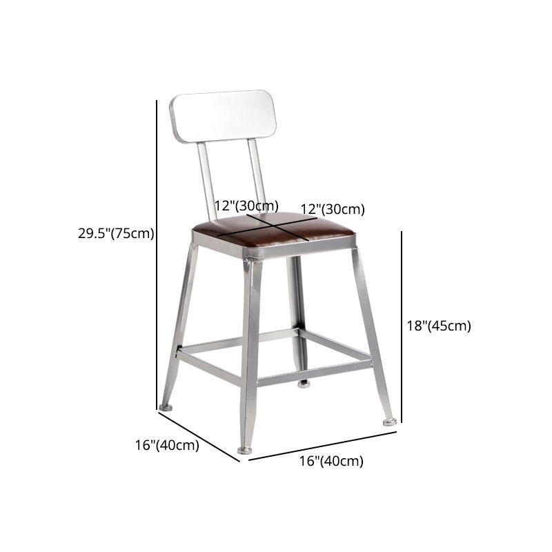 Modern Armless Counter Stool Iron Restaurant Bar Stool with Leather Cushion and Pedal Clearhalo 'Bar Furniture' 'Bar Stools' 'bar_stools' 'furn' 'furn_bar_stools' 'furniture_bar_stools' 'Kitchen & Dining Furniture' 'kitchen&dining_furn' 'kitchen' 'kitchen_furn' Furniture' 1200x1200_2d595be5-ad77-41f6-b850-eb7cd4c83420