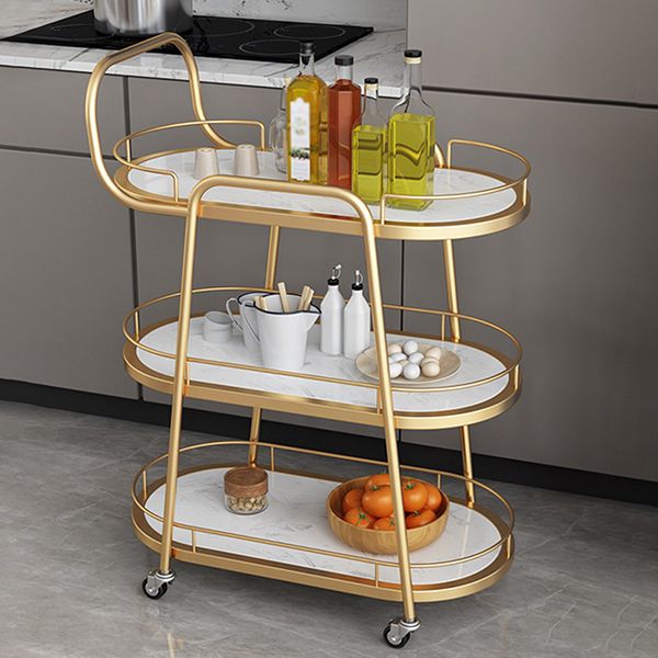 32.28" High Rolling Contemporary Prep Table Stone Prep Table