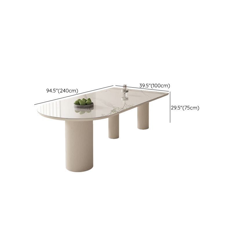 Sintered Stone Top Table White Dining Table for Kitchen Dining Room Clearhalo 'Dining Tables & Seating' 'Dining Tables' 'dining_table' 'furn' 'furn_dining_table' 'Furniture' 'Kitchen & Dining Furniture' 1200x1200_2d5b2c26-9c22-4912-8484-8aa6b03cea21