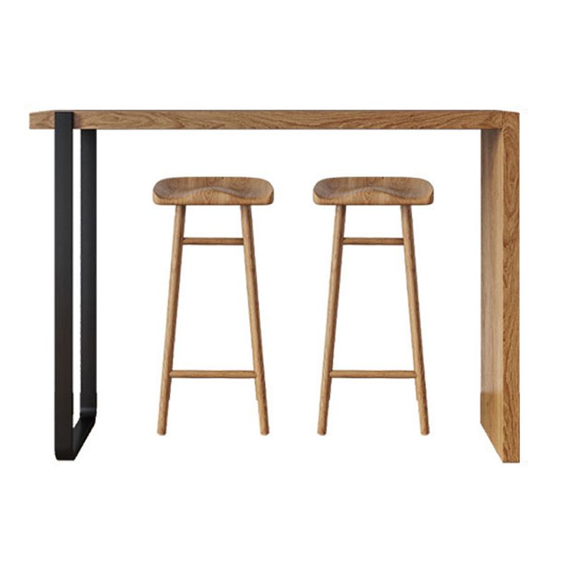 Modern Bar Table Set 1/2/3 Pieces Rectangle Bar Table with High Wood Stools Clearhalo 'Bar Furniture' 'furn' 'furn_home_bar_bar_sets' 'Furniture' 'Home Bars & Bar Sets' 'home_bar_bar_sets' 'Kitchen & Dining Furniture' 1200x1200_2d5b4da2-ef5b-476d-ac1c-f58c716f15bf