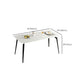 Rectangle Modern Dining Table White Stone Top Indoor Dinette Table