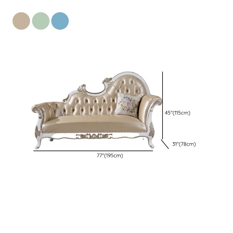 Chaise longue rembourrée Glam, chaise longue à accoudoirs roulés