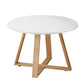 Table basse ronde en bois de style moderne, table de cocktail à pieds croisés