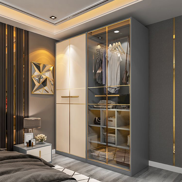 Modern Style Wood Wardrobe Wood Wardrobe with Shelves Armoire Wardrobe Closet Clearhalo 'Armoires & Wardrobes' 'armoires_wardrobes' 'Bedroom Furniture' 'furn' 'furn_armoires_wardrobes' 'Furniture' 1200x1200_2d66999e-e075-4c6f-833f-97be54f1d347