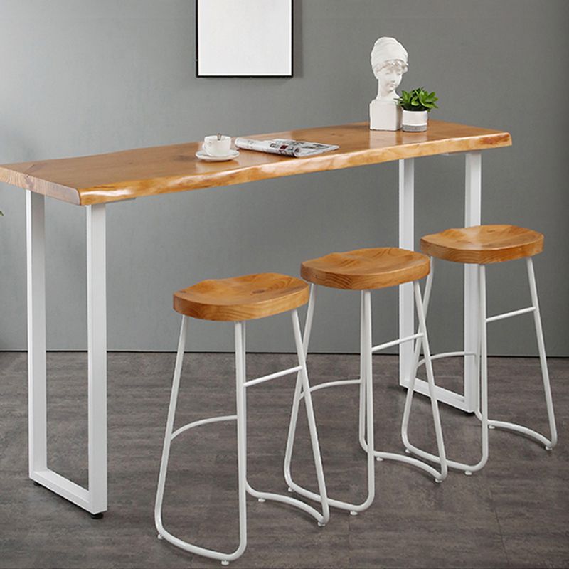 Contemporary Pub Table with Sled Rectangle Pine Wood Top Bar Table Clearhalo 'Bar Furniture' 'Bar Tables' 'bar_tables' 'furn' 'furn_bar_tables' 'Furniture' 'Kitchen & Dining Furniture' 1200x1200_2d66a2be-ecac-4893-94da-1e868d5a767a