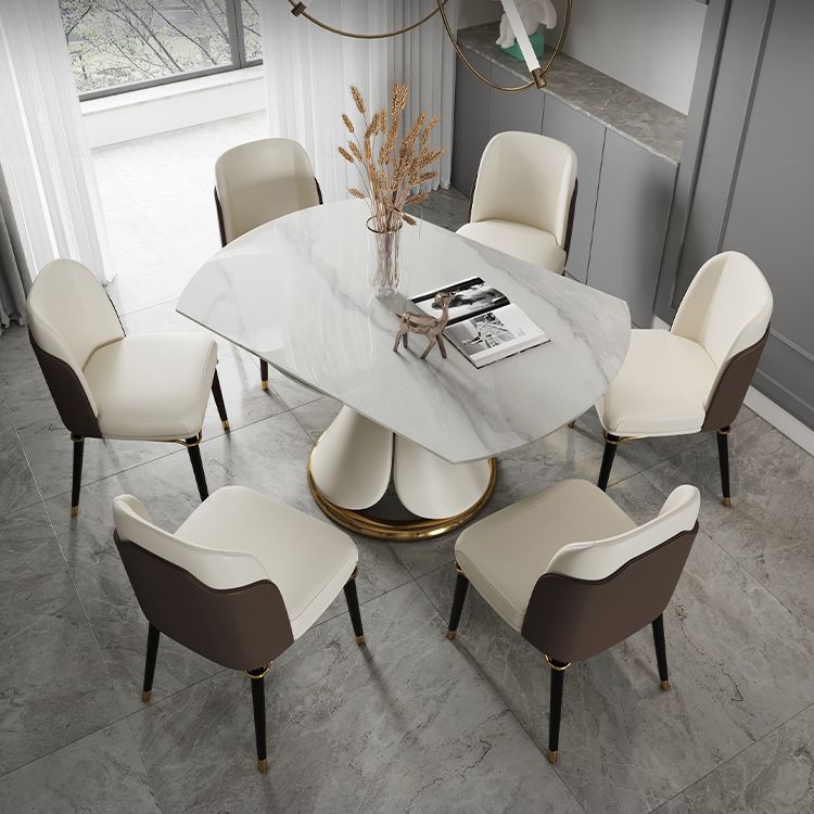 Traditional Luxury Round Dining Table Sintered Stone Table with Pedestal Base Clearhalo ' dining_table' 'Dining Tables & Seating' 'Dining Tables' 'furn' 'furn_dining_table' 'Furniture' 'furniture_dining_table' 'Kitchen & Dining Furniture' 'kitchen&dining_furn' 'kitchen' 'kitchen_dining_table' 1200x1200_2d67f2d8-bf6e-474e-9d8e-6adfc396a12e