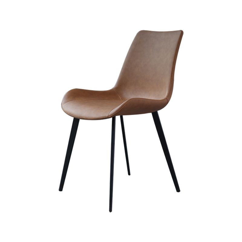 Modern Metal Dining Room Chair PU Leather Armless Chairs for Home Use (Set of 2) Clearhalo ' kitchen&dining_furn' 'Dining Chairs' 'Dining Tables & Seating' 'dining_chair' 'furn' 'furn_dining_chair' 'Furniture' 'furniture_dining_chair' 'Kitchen & Dining Furniture' 'kitchen' 1200x1200_2d68612f-5e86-4dc0-82a1-b1043ad26bd7