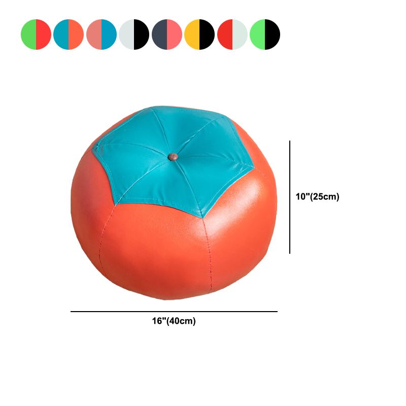 Pouf Tomato Pattern Ottoman Faux Leather Modern Specialty Ottoman Clearhalo 'furn' 'furn_ottomans_poufs' 'Furniture' 'Living Room Furniture' 'Ottomans & Poufs' 'ottomans_poufs' 1200x1200_2d68b187-269f-49a9-9ab9-a2ccb79522de