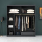 Armoire de porte coulissante moderne pour armoire noire de chambre à coucher avec portes en verre