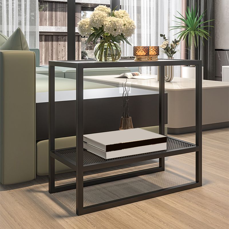 モダンなガラスそりのエンドテーブルミニマリストの長方形のコーナーテーブル