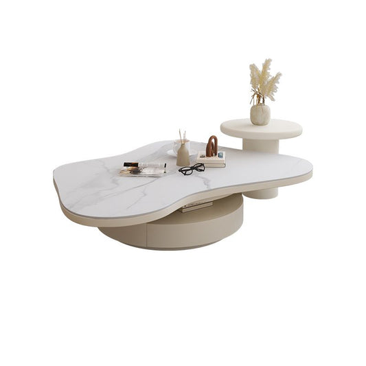 13"H Contemporary Coffee Table White Coffee Cocktail Table with Drawer Clearhalo 'Coffee & Accent Tables' 'Coffee Tables' 'coffee_tables' 'furn' 'furn_coffee_tables' 'Furniture' 'Living Room Furniture' 1200x1200_2d6de866-bacd-4b19-87ab-407a8d47453d