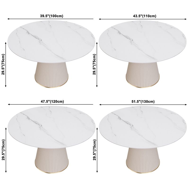 Sintered Stone Top Dining Table in White Round Table with Pedestal Base Clearhalo ' dining_table' 'Dining Tables & Seating' 'Dining Tables' 'furn' 'furn_dining_table' 'Furniture' 'furniture_dining_table' 'Kitchen & Dining Furniture' 'kitchen&dining_furn' 'kitchen' 'kitchen_dining_table' 1200x1200_2d70eae5-4cf2-4922-a150-887b5afd5583