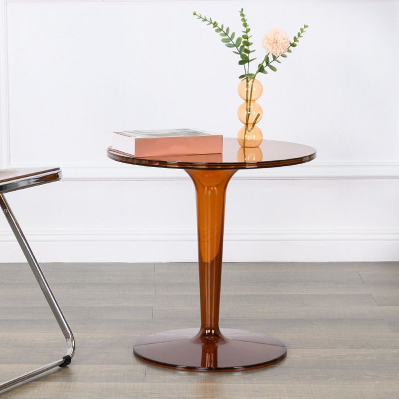 18.8"H Modern Single Pedestal Base Solid Color Plastic Round End Table