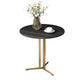 Cross Table Iron Base Design Rock Slab White/black Material Round Table Top Side Table Clearhalo 'Coffee & Accent Tables' 'End & Side Tables' 'end_side_tables' 'furn' 'furn_end_side_tables' 'Furniture' 'Living Room Furniture' 1200x1200_2d75fc6d-9912-4fa2-8a89-e3fe9357e9d3