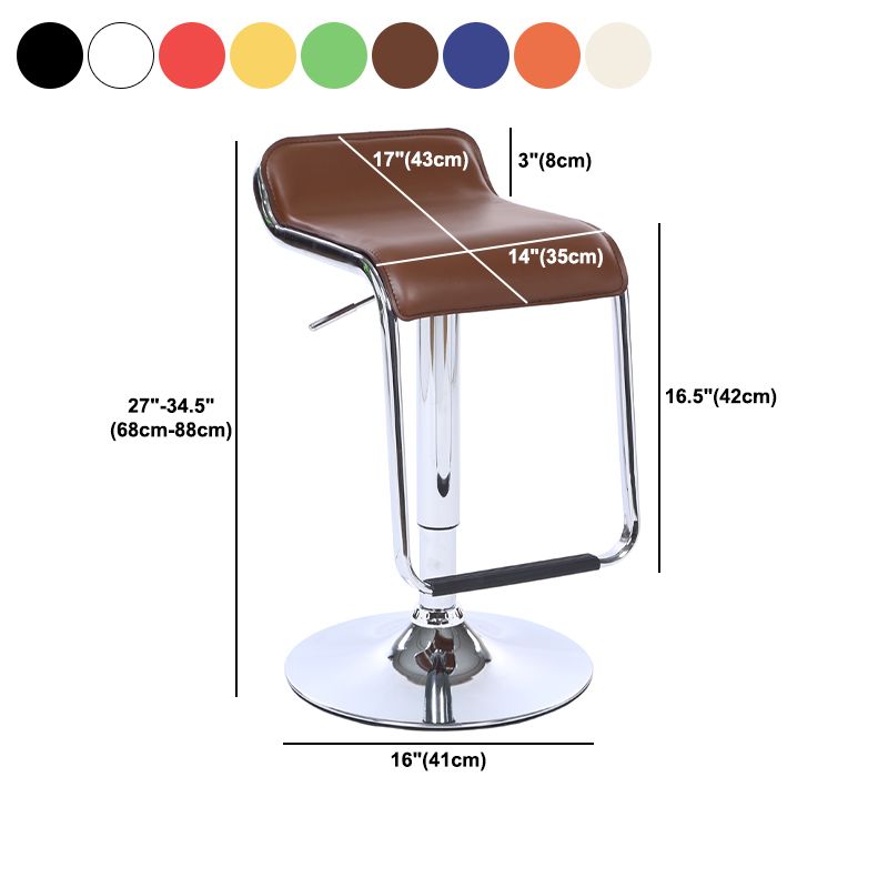 Modern Backrest Liftable Stool Steel Cashier Bar Stool with Leather Cushion and Pedal Clearhalo 'Bar Furniture' 'Bar Stools' 'bar_stools' 'furn' 'furn_bar_stools' 'Furniture' 'Kitchen & Dining Furniture' 1200x1200_2d76cec5-b7a2-452d-8918-6e08504c0e0c