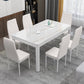 Metal Modern Rectangle Indoor Table Glass Top Table for Dining Room and Kitchen Clearhalo 'Dining Tables & Seating' 'Dining Tables' 'dining_table' 'furn' 'furn_dining_table' 'Furniture' 'Kitchen & Dining Furniture' 1200x1200_2d76dd0d-44f3-4a5a-abf5-945a2ef1565d