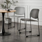 Contemporary Style Armless Chair Plastic Dining Chair with Metal Base