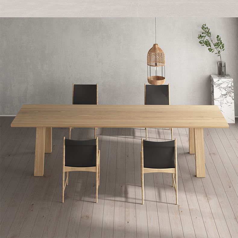 Rectangle Dining Table Solid Wood Dining Table with 4 Legs for Kitchen