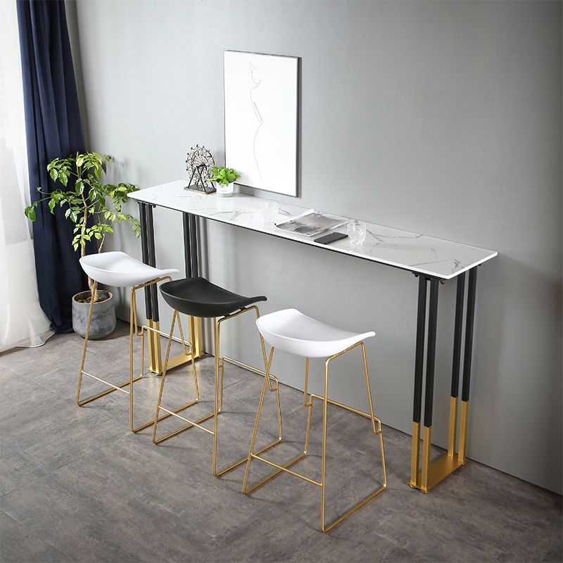 Glam Rectangle Bar Table Set 1/2/3/4 Pieces Faux Marble Pub Set for Dining Room Clearhalo 'Bar Furniture' 'furn' 'furn_home_bar_bar_sets' 'Furniture' 'Home Bars & Bar Sets' 'home_bar_bar_sets' 'Kitchen & Dining Furniture' 1200x1200_2d788dfd-c581-49f5-ab6e-2abe5432d02d