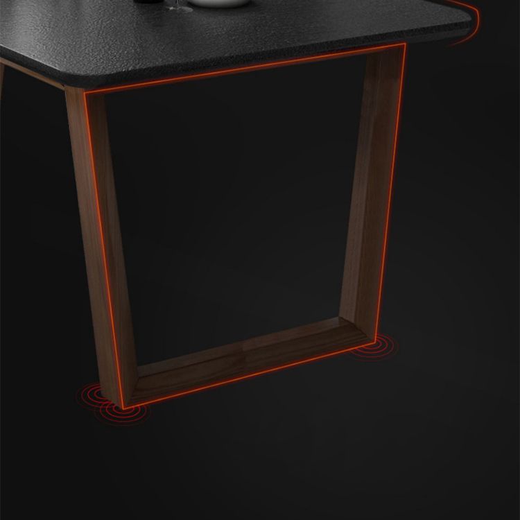 Tavolo da pranzo moderno rettangolare per tavolo da pranzo con piano in pietra nera domestica