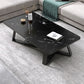 Couchtisch mit gekreuzten Beinen, moderner Couchtisch aus Holz für das Wohnzimmer