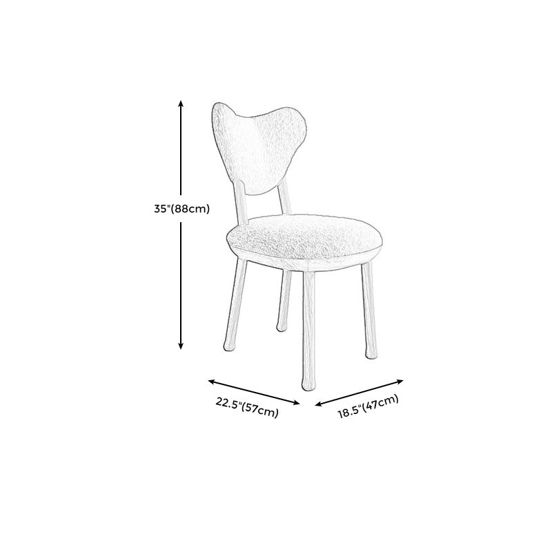 Sedia a bracciolo stretto a braccioless sedia accento di lana con quattro gambe