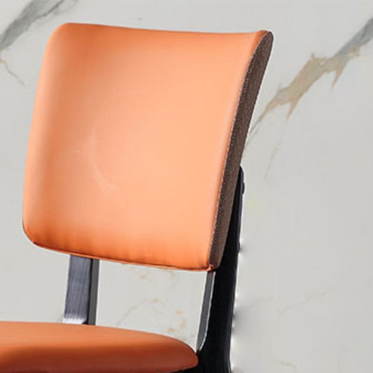 Faux Leather Kitchen Dining Chairs Upholstered Side Chairs with Wood Base