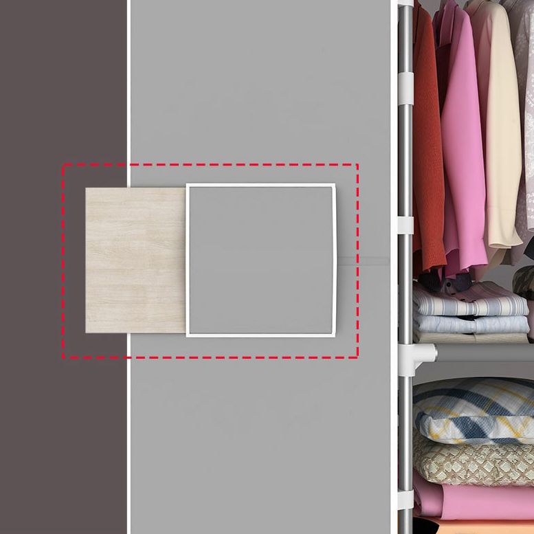 Contemporary Wardrobe Armoire Steel Wardrobe Closet with Legs for Home Clearhalo 'Armoires & Wardrobes' 'armoires_wardrobes' 'Bedroom Furniture' 'furn' 'furn_armoires_wardrobes' 'Furniture' 1200x1200_2d7cff94-104b-4dcb-abbd-eea8ba1183da