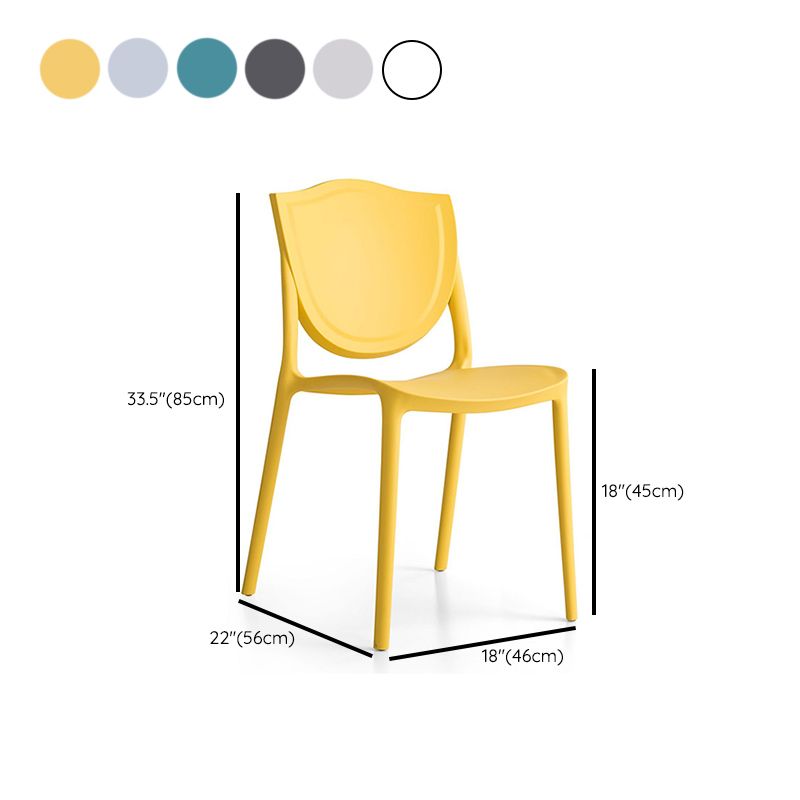 Nordic Armless Side Chairs Open Back Chairs with Plastic Legs for Home Use Clearhalo 'Dining Chairs' 'Dining Tables & Seating' 'dining_chair' 'furn' 'furn_dining_chair' 'Furniture' 'Kitchen & Dining Furniture' 1200x1200_2d7de4e9-30a6-41f2-8f6c-2b6cf0472d20