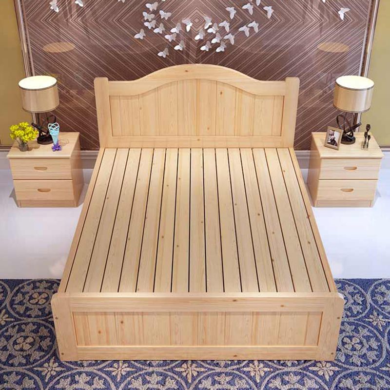 MARCO DE CAMA CAMEL DE CAMEL DE MADE CAMBITA DE CAMA SOLIDO DE COLOR SOLIDO CONTAMPORO