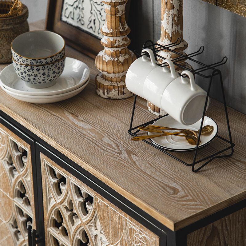 Industrial Accent Cabinet Metal and Wood Chest in Distressed Finish Clearhalo 'Cabinets & Chests' 'cabinets_chests' 'furn' 'furn_cabinets_chests' 'Furniture' 'Living Room Furniture' 1200x1200_2d84da91-aeca-4d84-98ac-6760956e3f54