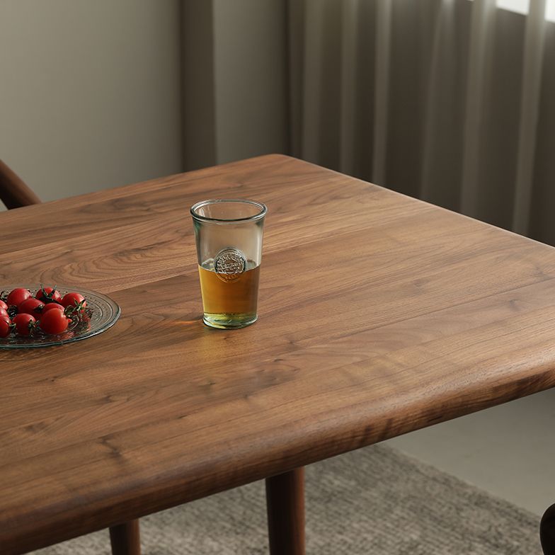 1/4/5ピースソリッドウッドダイニングルームテーブルと茶色の椅子セット