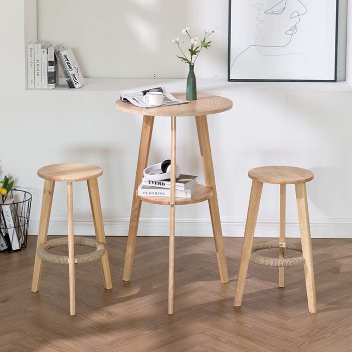 Simple Style Round Bar Table Wood Top Pub Table for Dining Room Clearhalo 'Bar Furniture' 'Bar Tables' 'bar_tables' 'furn' 'furn_bar_tables' 'Furniture' 'furniture_bar_tables' 'Kitchen & Dining Furniture' 1200x1200_2d863737-4626-454f-8568-92b6dea94391