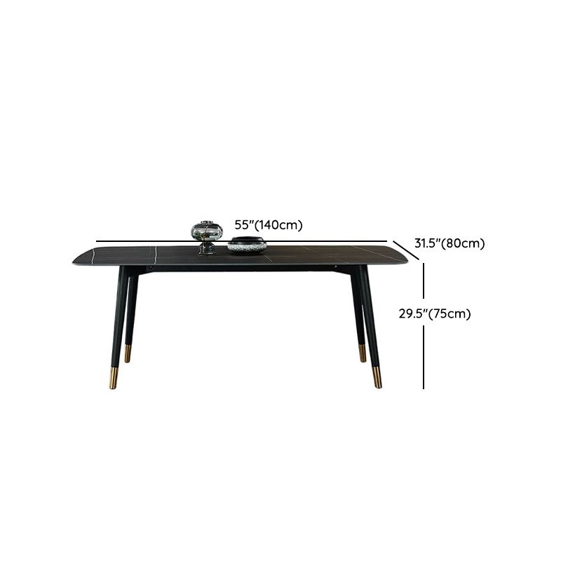Designer Style Rectangle Dining Set 1/2/5/7 Pieces Sintered Stone Top Wooden Table Set Clearhalo 'Dining Room Sets' 'Dining Tables & Seating' 'dining_room_set' 'furn' 'furn_dining_room_set' 'Furniture' 'Kitchen & Dining Furniture' 1200x1200_2d877f9f-8ca9-4aa0-93fa-1117cb1de68a