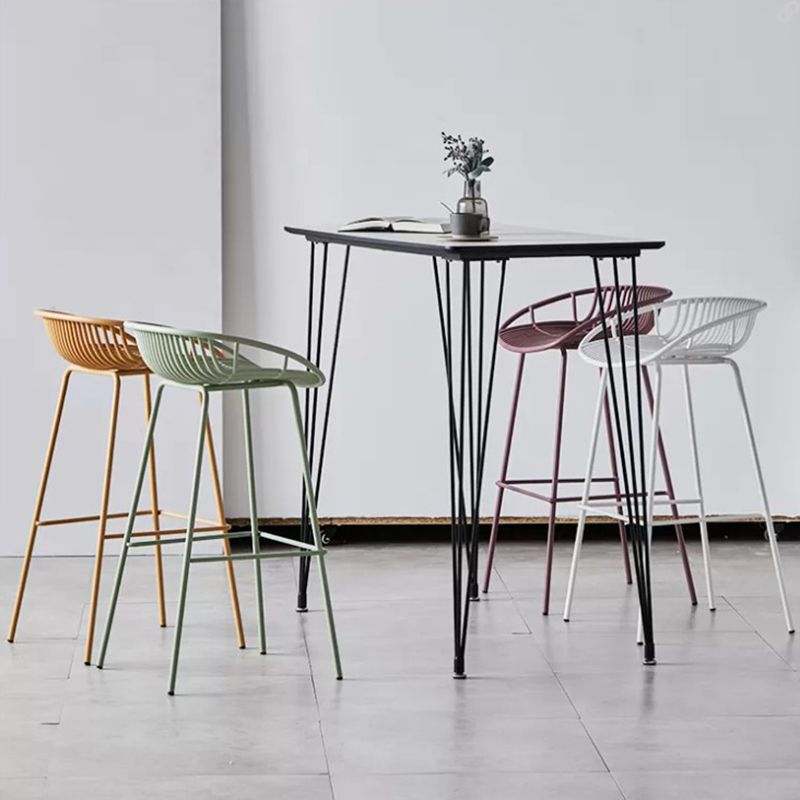 Industriële metalen kruk metalen lage rugkrukkruk in matte afwerking voor binnen