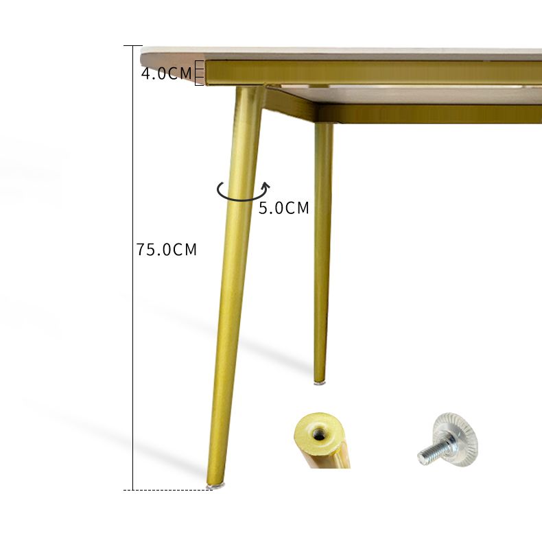 Slate and Metal Table Glam Style Minimalist Rectangular Dining Table Clearhalo 'Dining Tables & Seating' 'Dining Tables' 'dining_table' 'furn' 'furn_dining_table' 'Furniture' 'Kitchen & Dining Furniture' 1200x1200_2d87c594-20bb-4dfd-aa92-70e1921296cc