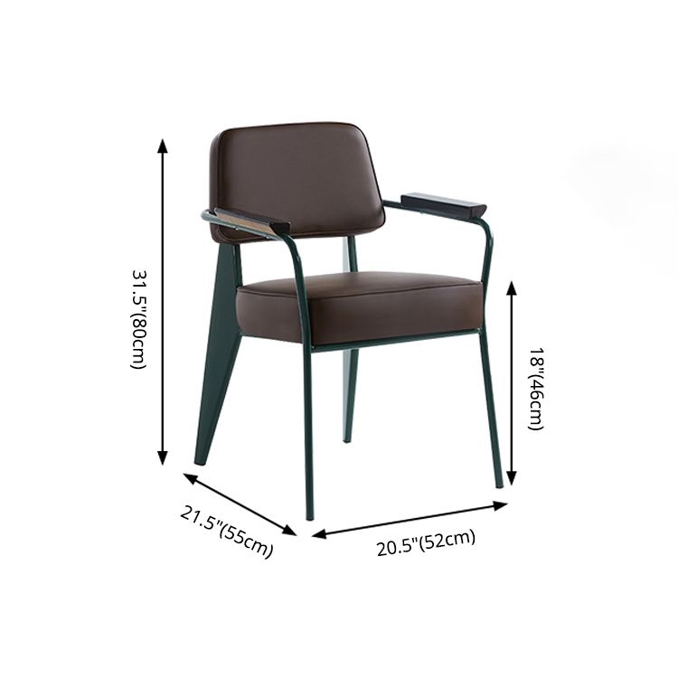 Scandinavian Home Arm Chair Open Back Metal Upholstered Dining Room Chair Clearhalo ' kitchen&dining_furn' 'Dining Chairs' 'Dining Tables & Seating' 'dining_chair' 'Furniture' 'furniture_dining_chair' 'Kitchen & Dining Furniture' 'kitchen' 1200x1200_2d87fd2f-652e-4f51-82a5-f9835183ac8c
