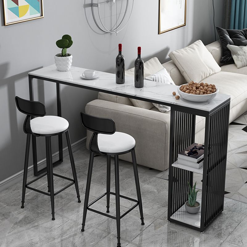 Table de barre rectangulaire de style moderne, table en pierre stockable pour le salon