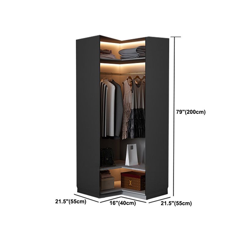 Black Manufactured Wood Cabinet with Glass Doors Modern Storage Cabinet Clearhalo 'Armoires & Wardrobes' 'armoires_wardrobes' 'Bedroom Furniture' 'furn' 'furn_armoires_wardrobes' 'Furniture' 1200x1200_2d89ed2f-3c47-4608-9aa9-f4d507f983b3