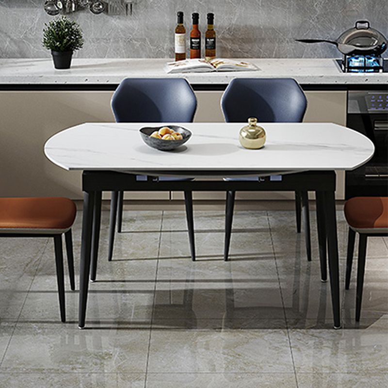 Round Dining Table Extendable Modern Dining Table for Dinner Room Clearhalo 'Dining Tables & Seating' 'Dining Tables' 'dining_table' 'furn' 'furn_dining_table' 'Furniture' 'Kitchen & Dining Furniture' 1200x1200_2d8abb2e-aafd-41eb-983d-1cfab27fae92