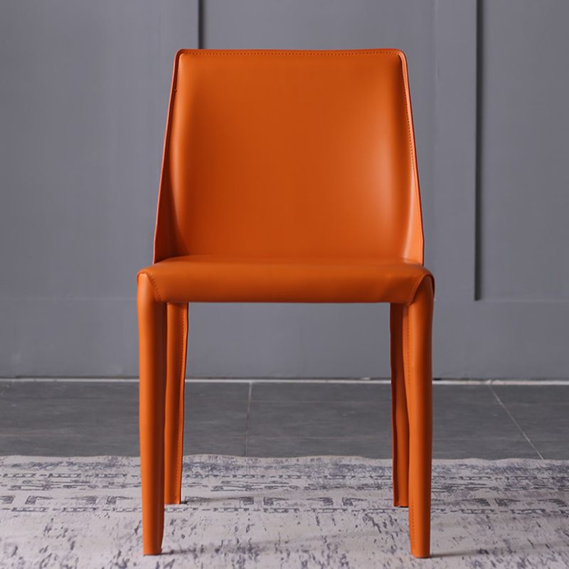 Designer Style Saddle Leather Home Side Chair Parsons Matte Finish Dining Chair(Set of 2) Clearhalo ' kitchen&dining_furn' 'Dining Chairs' 'Dining Tables & Seating' 'dining_chair' 'Furniture' 'furniture_dining_chair' 'Kitchen & Dining Furniture' 'kitchen' 1200x1200_2d8b49d2-0232-4499-862b-e55c7952f5a4