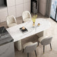 Simplicity Style Sintered Stone Dining Table Double Pedestal Base Freeform Table for Home Clearhalo ' dining_table' 'Dining Tables & Seating' 'Dining Tables' 'furn' 'furn_dining_table' 'Furniture' 'furniture_dining_table' 'Kitchen & Dining Furniture' 'kitchen&dining_furn' 'kitchen' 'kitchen_dining_table' 1200x1200_2d8dd50a-2c84-4c24-b282-e6209e319d31