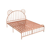 Contemporary Metal Arched Standard Bed with Open-Frame Headboard