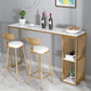Glam Bar-height Table Stone and White Bar Table with 2 Shelve Clearhalo 'Bar Furniture' 'Bar Tables' 'bar_tables' 'furn' 'furn_bar_tables' 'Furniture' 'Kitchen & Dining Furniture' 1200x1200_2d8ee016-b7e2-4c39-8912-87cfd374c9fa