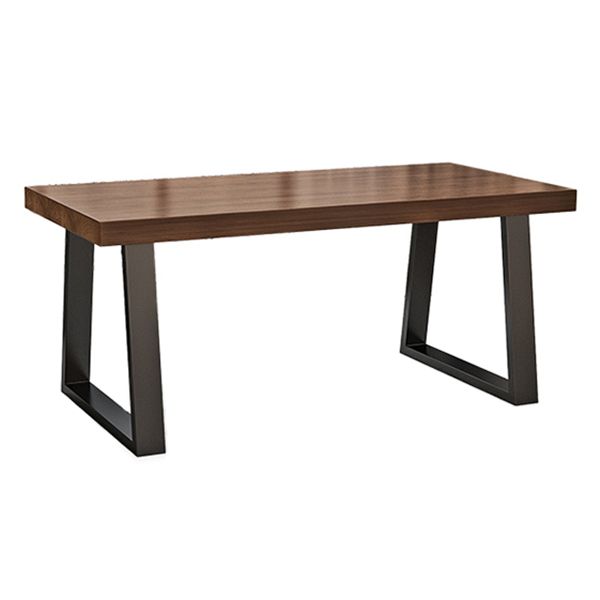 Simple Solid Wood Kitchen Dining Table Brown Rectangle Shape Dining Table with Double Pedestal Base Clearhalo ' dining_table' 'Dining Tables & Seating' 'Dining Tables' 'furn' 'furn_dining_table' 'Furniture' 'furniture_dining_table' 'Kitchen & Dining Furniture' 'kitchen&dining_furn' 'kitchen' 'kitchen_dining_table' 1200x1200_2d8fca43-c0a3-4669-ba1a-2a9c6e9928bc