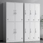 Contemporary Grey Storage Cabinet Metal Cabinet with Hinged Doors