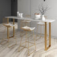 Rectangle Top Glam Bar Table 42-inch Height Gold Pedestal Bistro Table Clearhalo 'Bar Furniture' 'Bar Tables' 'bar_tables' 'furn' 'furn_bar_tables' 'Furniture' 'Kitchen & Dining Furniture' 1200x1200_2d90c402-e809-4a56-9812-2ee36a1a97f3