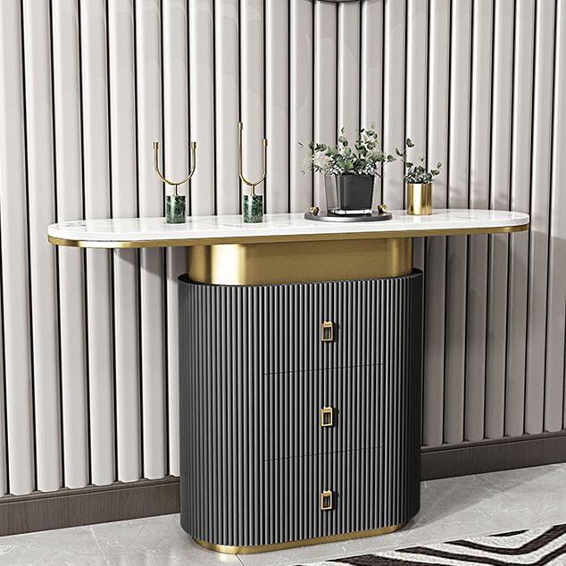 Tavolo da tavolo da divano in marmo di glam ovale tavolo da divano con cassetto per Hall